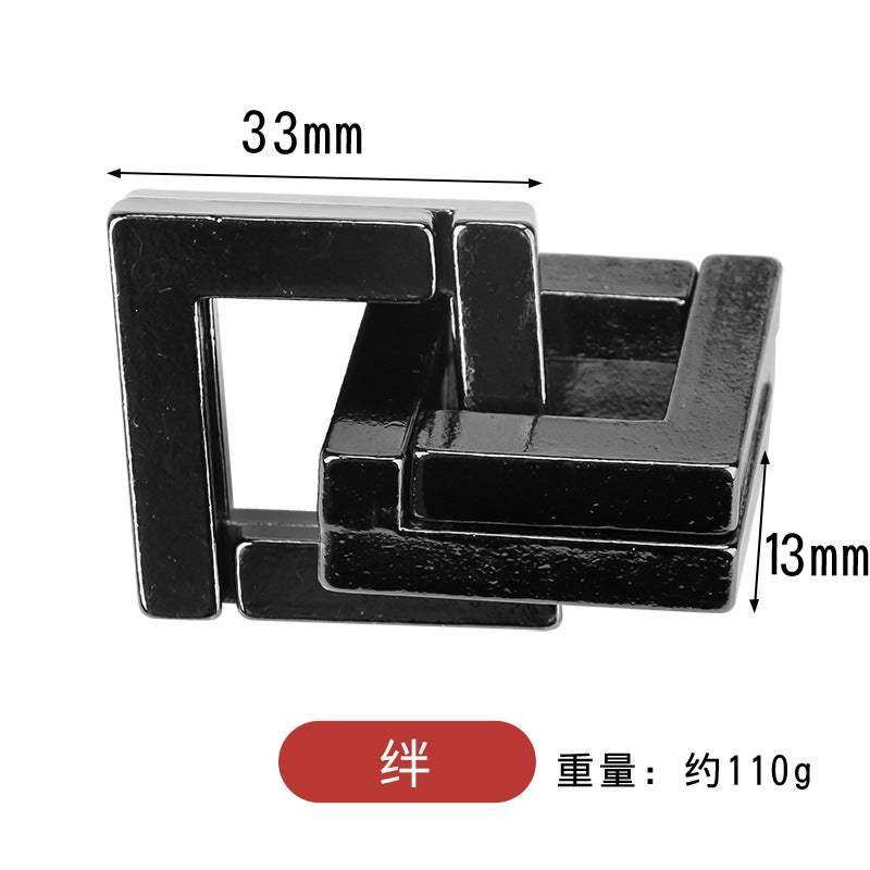 Luban Lock Brain Teaser Puzzle Gold Adult Puzzle High Iq Children'S Nine Linked Rings Educational Toy Magic Lock Needle - Image 1